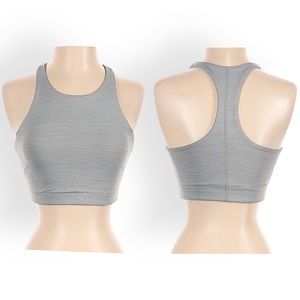 OUTDOOR VOICES Gray Cropped Top Racerback Sports Bra XS Gym Sport Padded Yoga